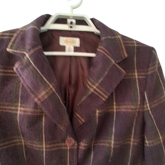 Talbots blazer womens 16 vintage USA 100% wool plaid - Picture 5 of 5